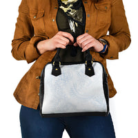 Hawaiian Turtles and Leis Shoulder Handbag Tribal Kakau Pattern Airy White Blue Cloud Vibe LT03 - Polynesian Pride