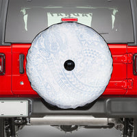Hawaiian Turtles and Leis Spare Tire Cover Tribal Kakau Pattern Airy White Blue Cloud Vibe LT03 - Polynesian Pride