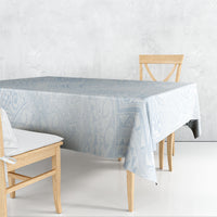 Hawaiian Turtles and Leis Tablecloth Tribal Kakau Pattern Airy White Blue Cloud Vibe LT03 - Polynesian Pride