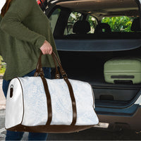 Hawaiian Turtles and Leis Travel Bag Tribal Kakau Pattern Airy White Blue Cloud Vibe LT03 - Polynesian Pride