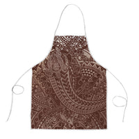 Hawaiian Turtles and Leis Apron Tribal Kakau Pattern Mocha Mousse Color LT03 Mocha Mousse - Polynesian Pride