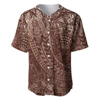 Hawaiian Turtles and Leis Baseball Jersey Tribal Kakau Pattern Mocha Mousse Color LT03 Mocha Mousse - Polynesian Pride