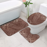 Hawaiian Turtles and Leis Bathroom Set Tribal Kakau Pattern Mocha Mousse Color LT03 - Polynesian Pride