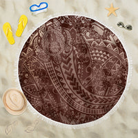 Hawaiian Turtles and Leis Beach Blanket Tribal Kakau Pattern Mocha Mousse Color LT03 One Size 150cm Mocha Mousse - Polynesian Pride