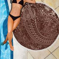 Hawaiian Turtles and Leis Beach Blanket Tribal Kakau Pattern Mocha Mousse Color LT03 - Polynesian Pride