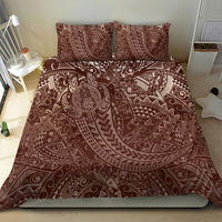 Hawaiian Turtles and Leis Bedding Set Tribal Kakau Pattern Mocha Mousse Color LT03 - Polynesian Pride