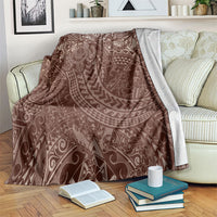 Hawaiian Turtles and Leis Blanket Tribal Kakau Pattern Mocha Mousse Color LT03 Mocha Mousse - Polynesian Pride