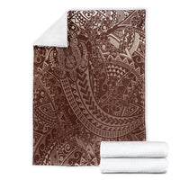 Hawaiian Turtles and Leis Blanket Tribal Kakau Pattern Mocha Mousse Color LT03 - Polynesian Pride