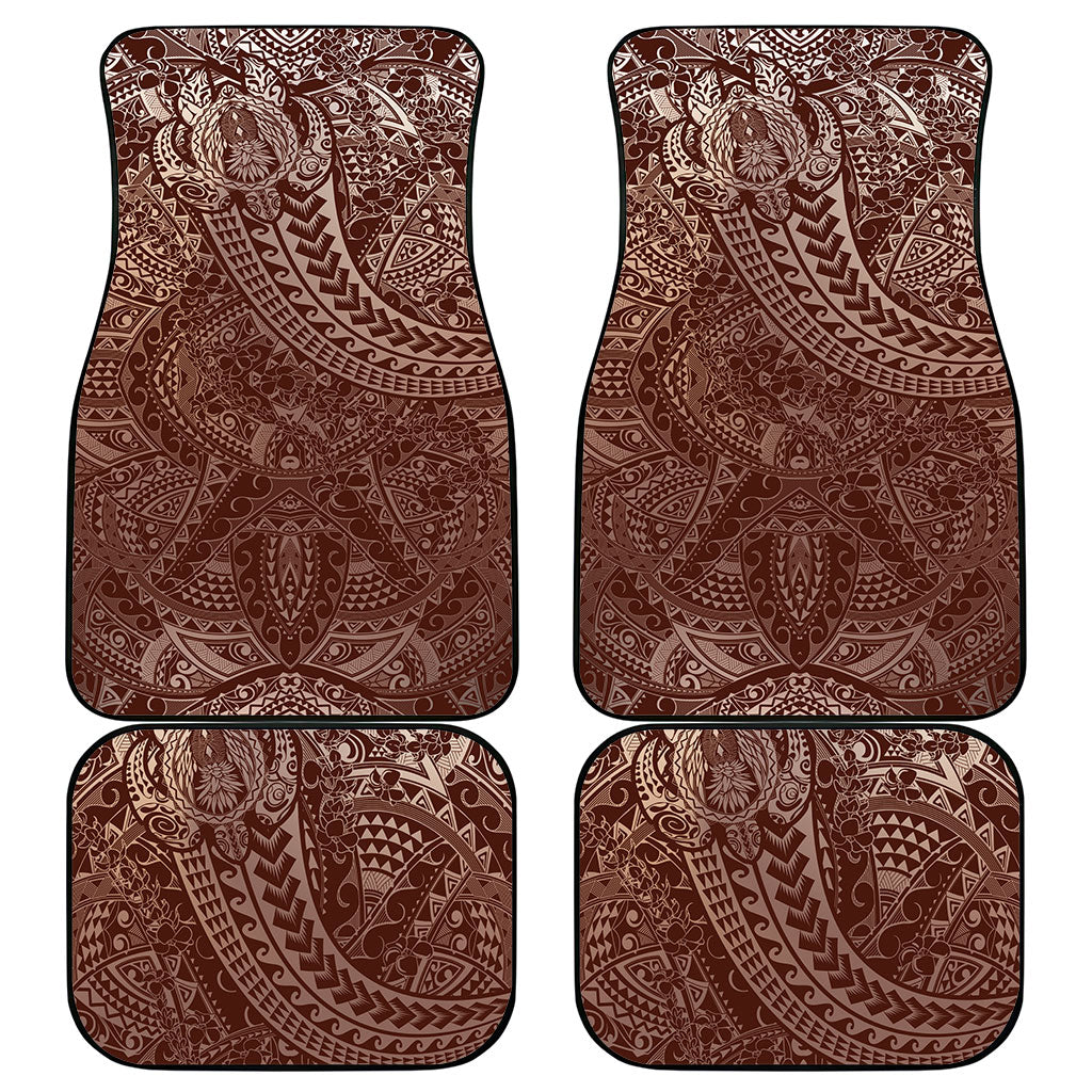 Hawaiian Turtles and Leis Car Mats Tribal Kakau Pattern Mocha Mousse Color LT03 - Polynesian Pride