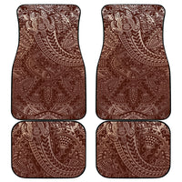 Hawaiian Turtles and Leis Car Mats Tribal Kakau Pattern Mocha Mousse Color LT03 - Polynesian Pride