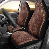 Hawaiian Turtles and Leis Car Seat Cover Tribal Kakau Pattern Mocha Mousse Color LT03 - Polynesian Pride