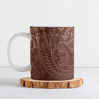 Hawaiian Turtles and Leis Ceramic Mug Tribal Kakau Pattern Mocha Mousse Color LT03 Mocha Mousse - Polynesian Pride