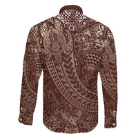 Hawaiian Turtles and Leis Family Matching Mermaid Dress and Hawaiian Shirt Tribal Kakau Pattern Mocha Mousse Color LT03 - Polynesian Pride