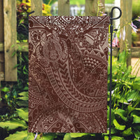 Hawaiian Turtles and Leis Garden Flag Tribal Kakau Pattern Mocha Mousse Color LT03 Garden Flag Mocha Mousse - Polynesian Pride