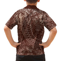 Hawaiian Turtles and Leis Hawaiian Shirt Tribal Kakau Pattern Mocha Mousse Color LT03 - Polynesian Pride