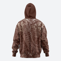 Hawaiian Turtles and Leis Hoodie Tribal Kakau Pattern Mocha Mousse Color LT03 - Polynesian Pride
