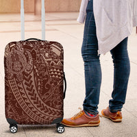 Hawaiian Turtles and Leis Luggage Cover Tribal Kakau Pattern Mocha Mousse Color LT03 Mocha Mousse - Polynesian Pride