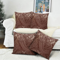 Hawaiian Turtles and Leis Pillow Cover Tribal Kakau Pattern Mocha Mousse Color LT03 - Polynesian Pride