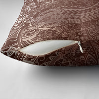 Hawaiian Turtles and Leis Pillow Cover Tribal Kakau Pattern Mocha Mousse Color LT03 - Polynesian Pride