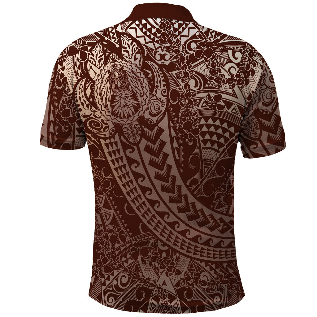 Hawaiian Turtles and Leis Polo Shirt Tribal Kakau Pattern Mocha Mousse Color LT03 - Polynesian Pride