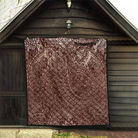 Hawaiian Turtles and Leis Quilt Tribal Kakau Pattern Mocha Mousse Color LT03 - Polynesian Pride