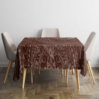 Hawaiian Turtles and Leis Tablecloth Tribal Kakau Pattern Mocha Mousse Color LT03 - Polynesian Pride