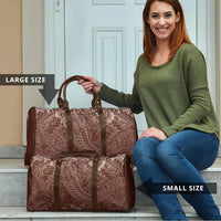 Hawaiian Turtles and Leis Travel Bag Tribal Kakau Pattern Mocha Mousse Color LT03 - Polynesian Pride