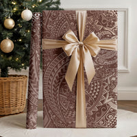 Hawaiian Turtles and Leis Wrapping Paper Tribal Kakau Pattern Mocha Mousse Color LT03 - Polynesian Pride