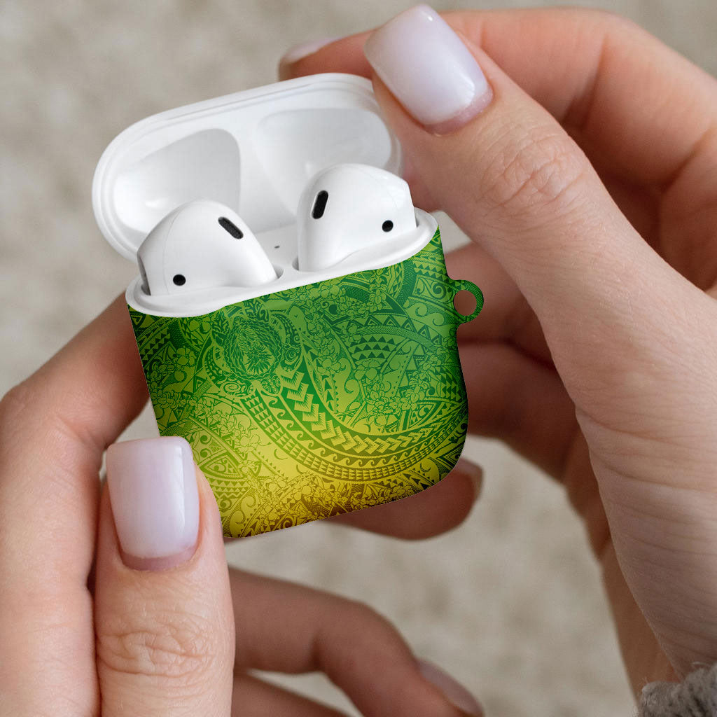 Hawaiian Turtles and Leis AirPods Case Tribal Kakau Pattern Fresh Summer Vibe LT03 - Polynesian Pride