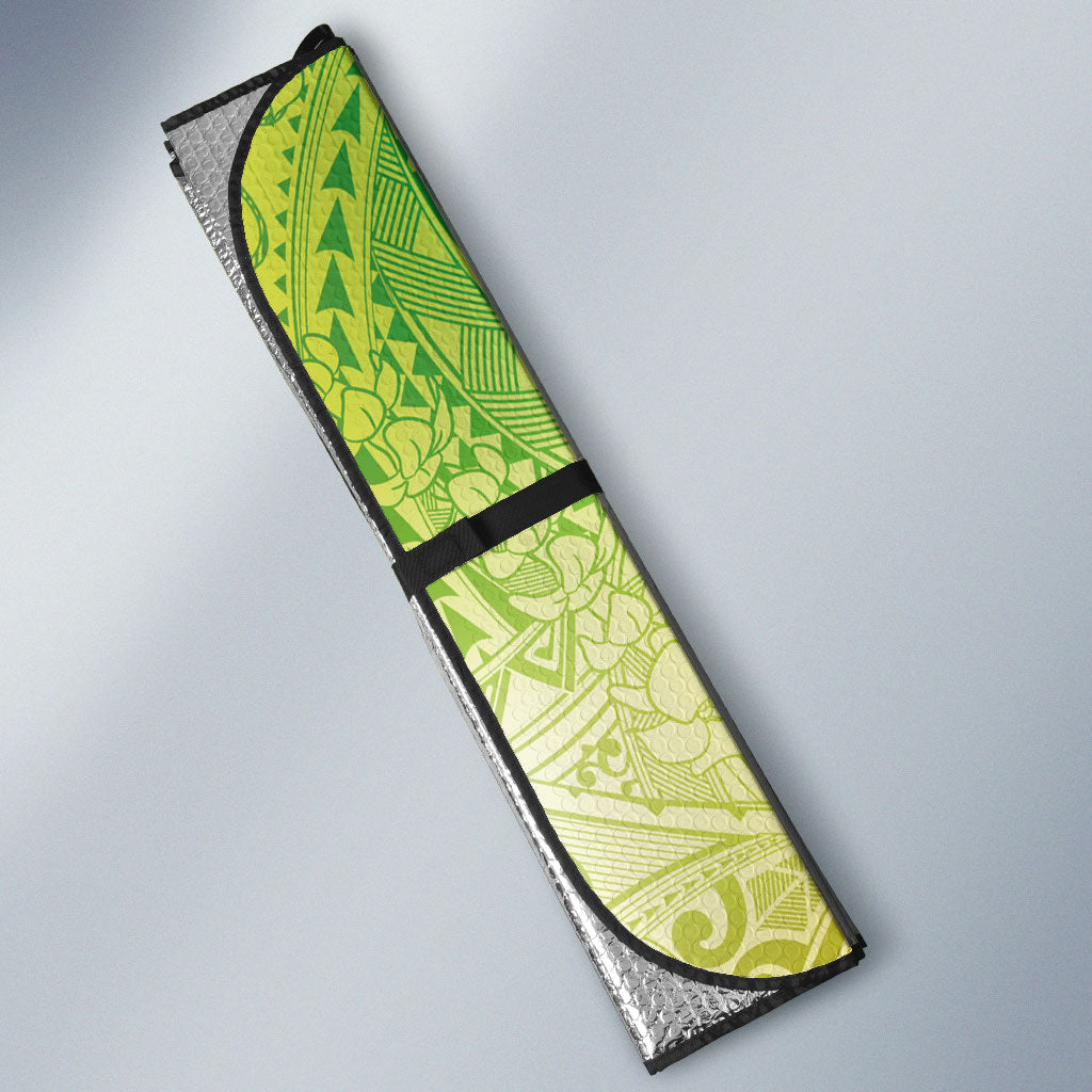 Hawaiian Turtles and Leis Auto Sun Shade Tribal Kakau Pattern Fresh Summer Vibe LT03 - Polynesian Pride
