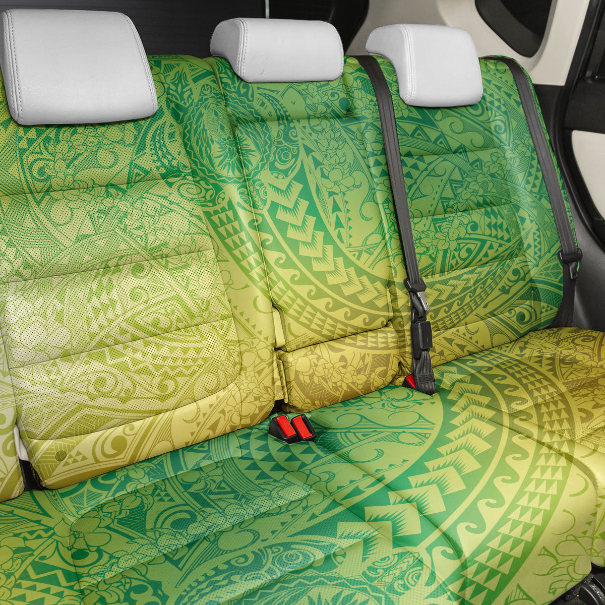 Hawaiian Turtles and Leis Back Car Seat Cover Tribal Kakau Pattern Fresh Summer Vibe LT03 - Polynesian Pride