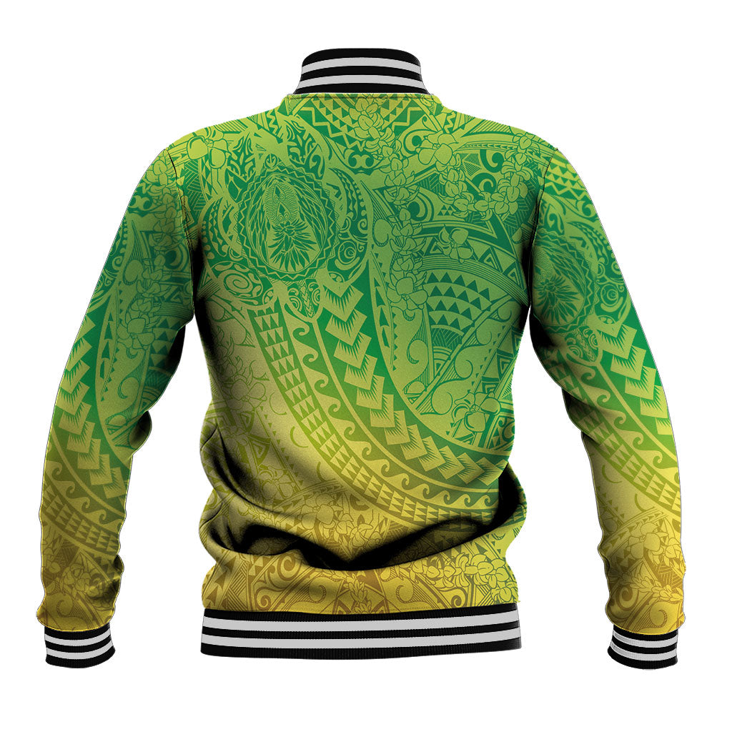 Hawaiian Turtles and Leis Baseball Jacket Tribal Kakau Pattern Fresh Summer Vibe LT03 - Polynesian Pride