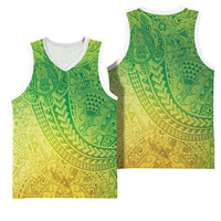 Hawaiian Turtles and Leis Basketball Jersey Tribal Kakau Pattern Fresh Summer Vibe LT03 - Polynesian Pride