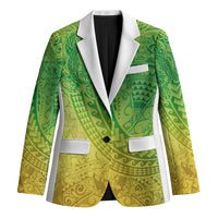 Hawaiian Turtles and Leis Blazer Tribal Kakau Pattern Fresh Summer Vibe LT03 Unisex Green - Polynesian Pride