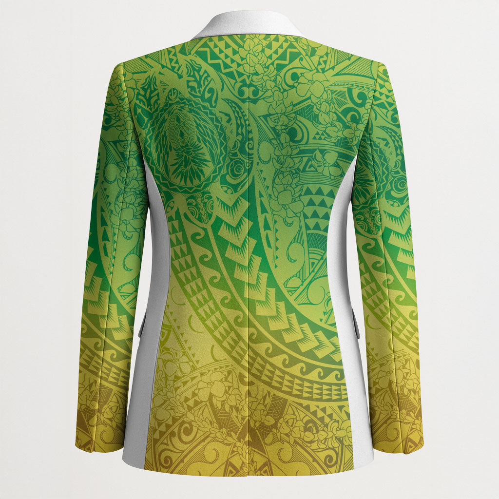 Hawaiian Turtles and Leis Blazer Tribal Kakau Pattern Fresh Summer Vibe LT03 - Polynesian Pride