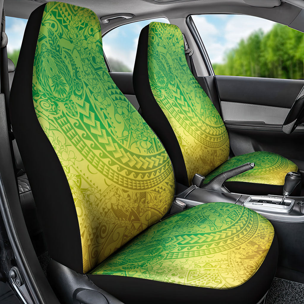 Hawaiian Turtles and Leis Car Seat Cover Tribal Kakau Pattern Fresh Summer Vibe LT03 - Polynesian Pride