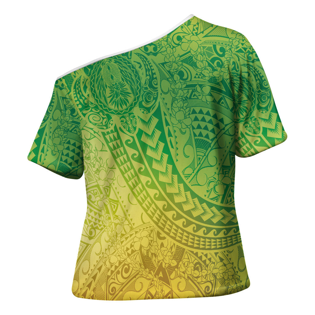 Hawaiian Turtles and Leis Cross Shoulder Shirt Tribal Kakau Pattern Fresh Summer Vibe LT03 - Polynesian Pride