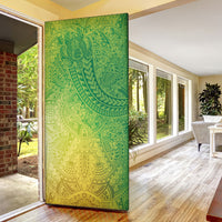 Hawaiian Turtles and Leis Door Cover Tribal Kakau Pattern Fresh Summer Vibe LT03 - Polynesian Pride