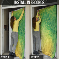 Hawaiian Turtles and Leis Door Cover Tribal Kakau Pattern Fresh Summer Vibe LT03 - Polynesian Pride