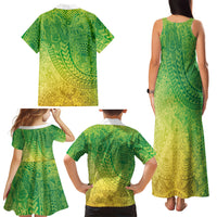 Hawaiian Turtles and Leis Family Matching Tank Maxi Dress and Hawaiian Shirt Tribal Kakau Pattern Fresh Summer Vibe LT03 - Polynesian Pride
