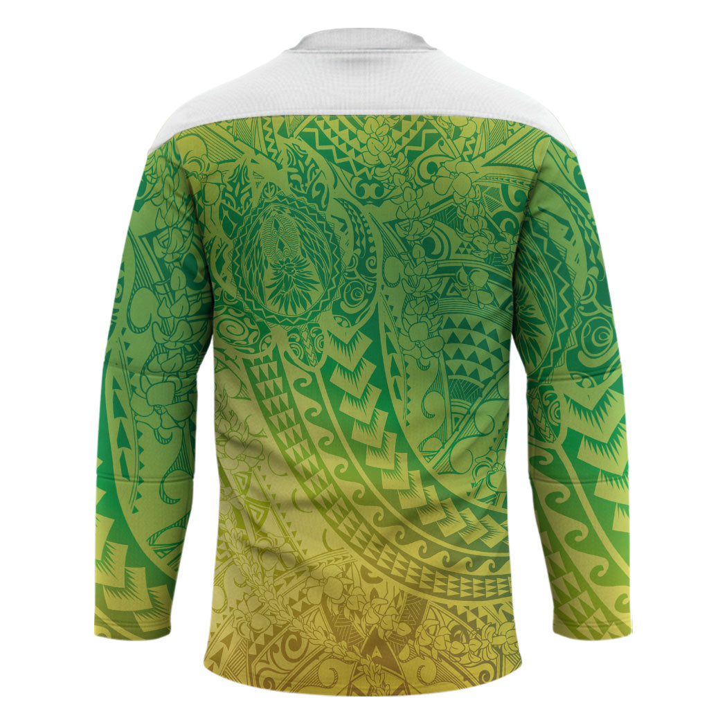 Hawaiian Turtles and Leis Hockey Jersey Tribal Kakau Pattern Fresh Summer Vibe LT03 - Polynesian Pride
