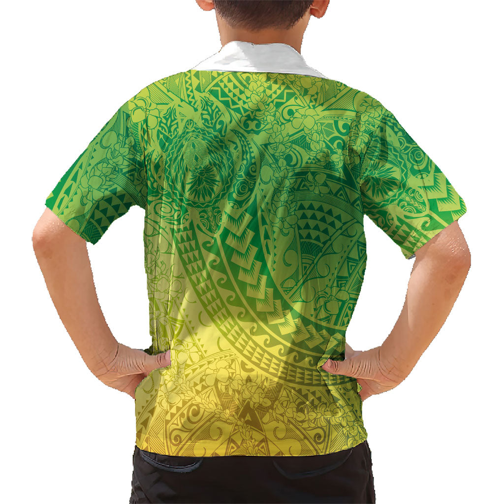 Hawaiian Turtles and Leis Kid Hawaiian Shirt Tribal Kakau Pattern Fresh Summer Vibe LT03 - Polynesian Pride