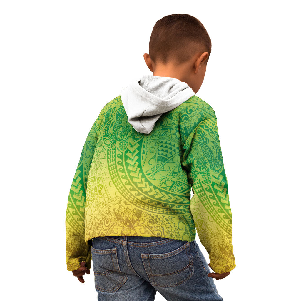 Hawaiian Turtles and Leis Kid Hoodie Tribal Kakau Pattern Fresh Summer Vibe LT03 - Polynesian Pride