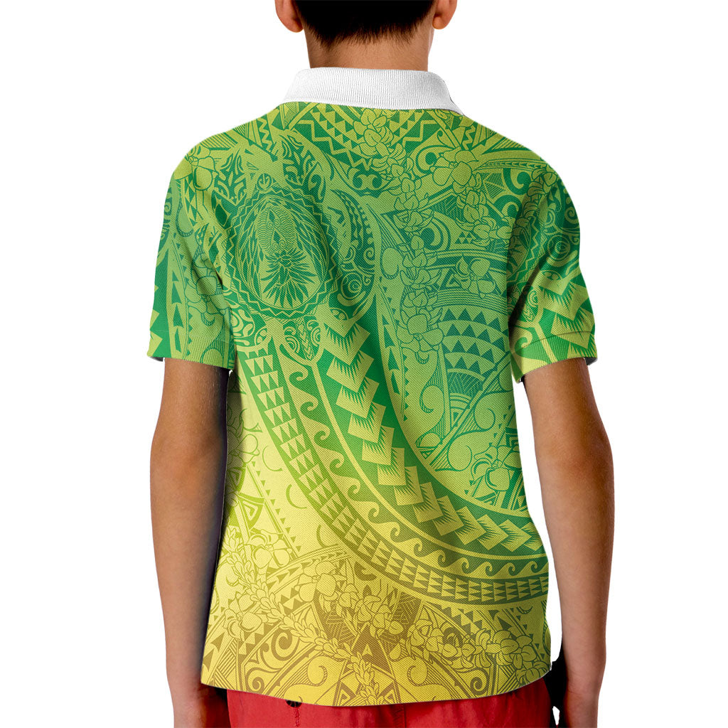 Hawaiian Turtles and Leis Kid Polo Shirt Tribal Kakau Pattern Fresh Summer Vibe LT03 - Polynesian Pride