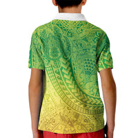 Hawaiian Turtles and Leis Kid Polo Shirt Tribal Kakau Pattern Fresh Summer Vibe LT03 - Polynesian Pride