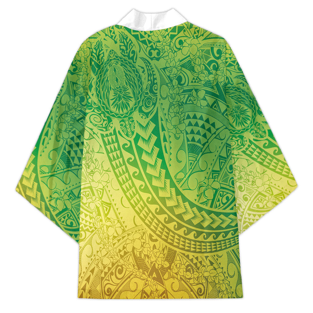 Hawaiian Turtles and Leis Kimono Tribal Kakau Pattern Fresh Summer Vibe LT03 - Polynesian Pride