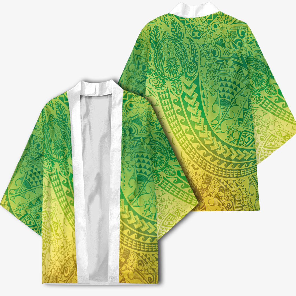 Hawaiian Turtles and Leis Kimono Tribal Kakau Pattern Fresh Summer Vibe LT03 - Polynesian Pride