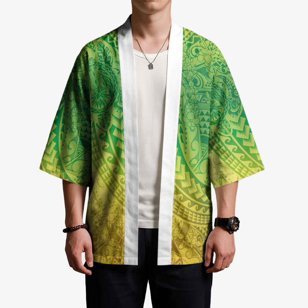 Hawaiian Turtles and Leis Kimono Tribal Kakau Pattern Fresh Summer Vibe LT03 - Polynesian Pride