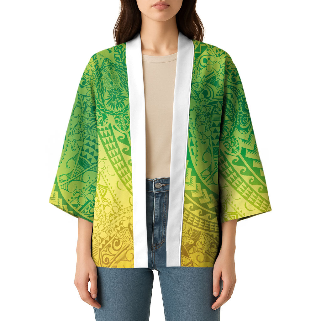 Hawaiian Turtles and Leis Kimono Tribal Kakau Pattern Fresh Summer Vibe LT03 - Polynesian Pride