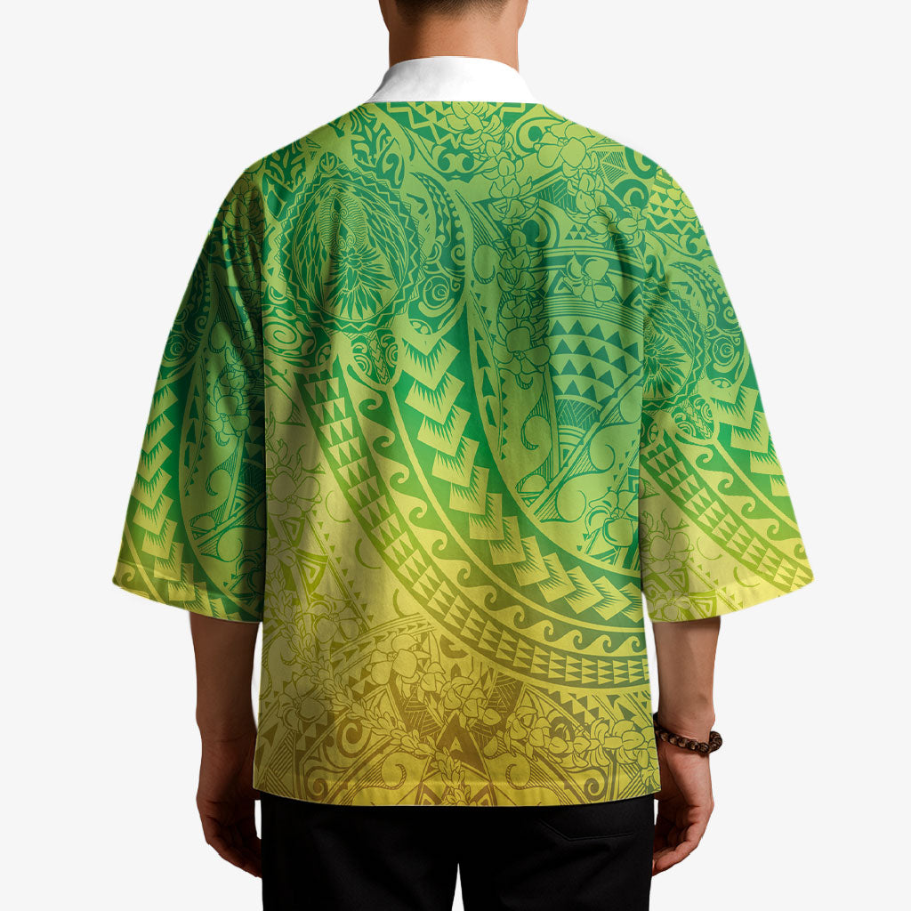 Hawaiian Turtles and Leis Kimono Tribal Kakau Pattern Fresh Summer Vibe LT03 - Polynesian Pride